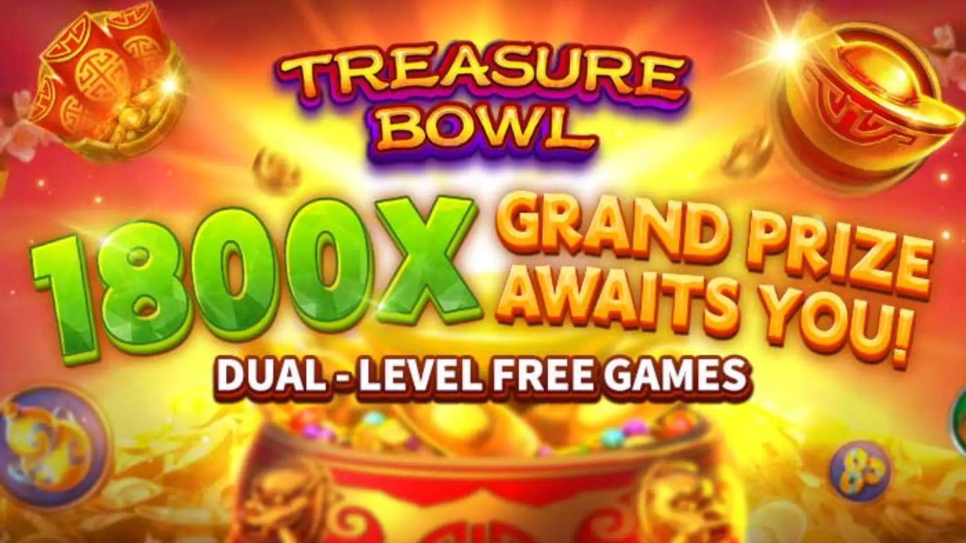 Multiplicadores Treasure Bowl 12345game - 7777x Máximo com Tigela Dourada